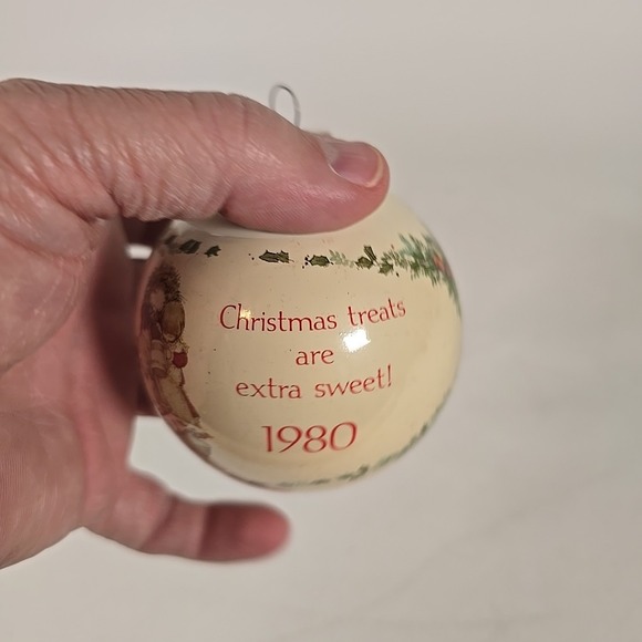 Vintage 1980 Christmas Ornament Glass 3 Inches Christmas Treats Are Extra Sweet! - Picture 3 of 5